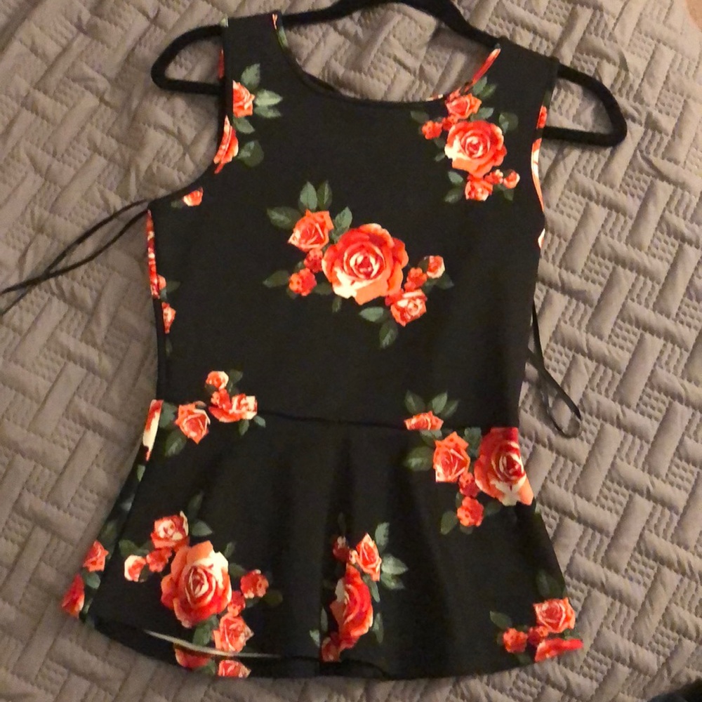 Flower Peplum Top